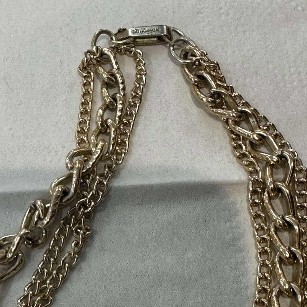 Vintage triple Gold Chain Necklace - Picture 3 of 16